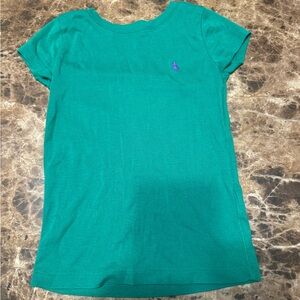 dark green polo shirt